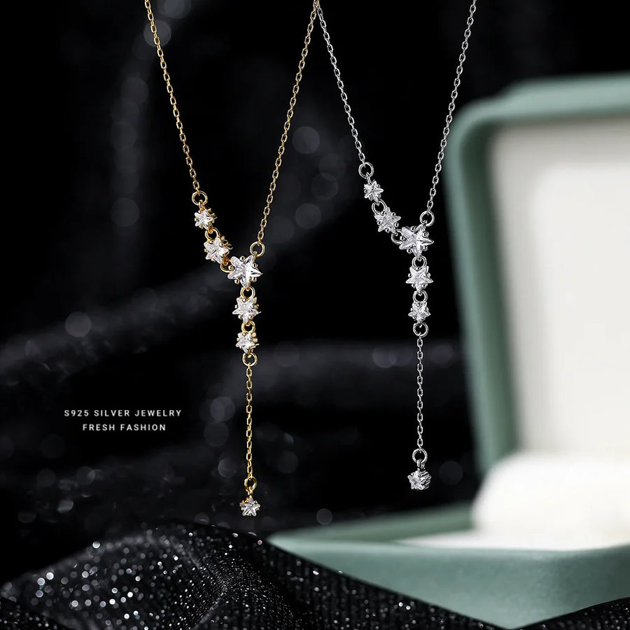 Sterling Silver Star Tassel Necklace