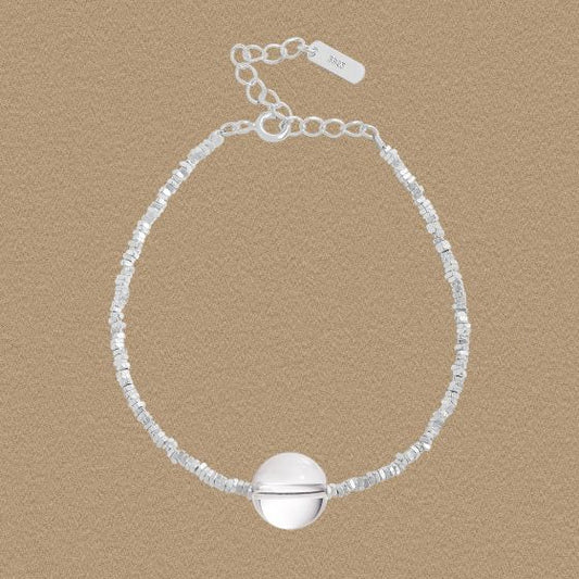 Natural Crystal Pendant Bracelet in 925 Sterling Silver