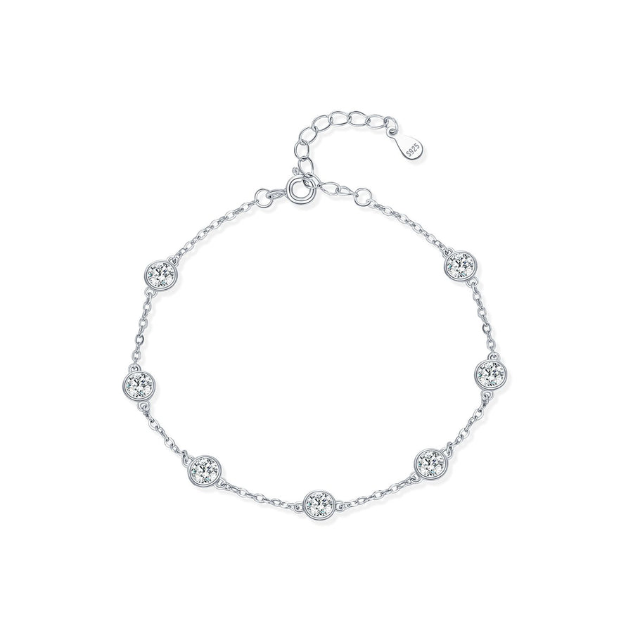Geometric Cubic Zirconia Bubble Bracelet 925 Sterling Silver