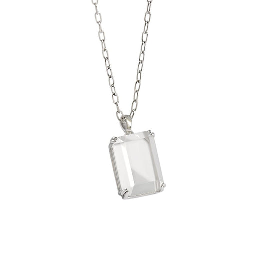 Sterling Silver Rock Crystal Necklace