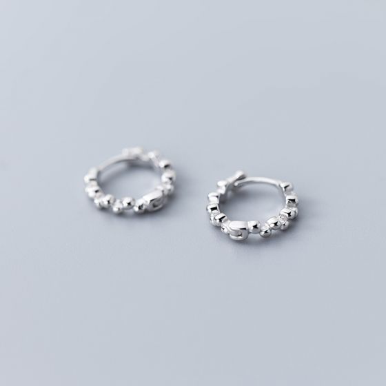 Beaded Cross Circle Hoop Earrings