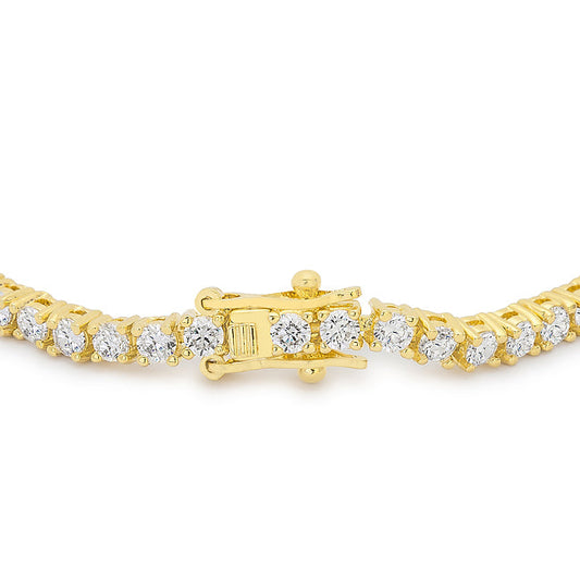 Victorian Cubic Zirconia Tennis Bracelet, 7 Inch, Goldtone Finish
