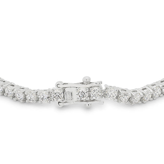 Silvertone Victorian Cubic Zirconia Tennis Bracelet, 8 Inch