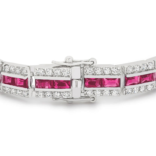 Balboa Red Cubic Zirconia Link Bracelet