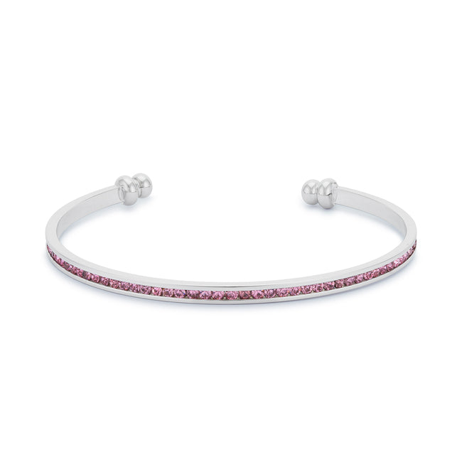 Pink Channel-Set Cubic Zirconia Cuff