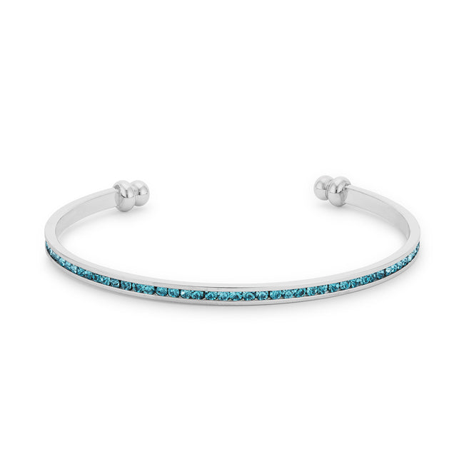 Aqua Channel-Set Cubic Zirconia Cuff