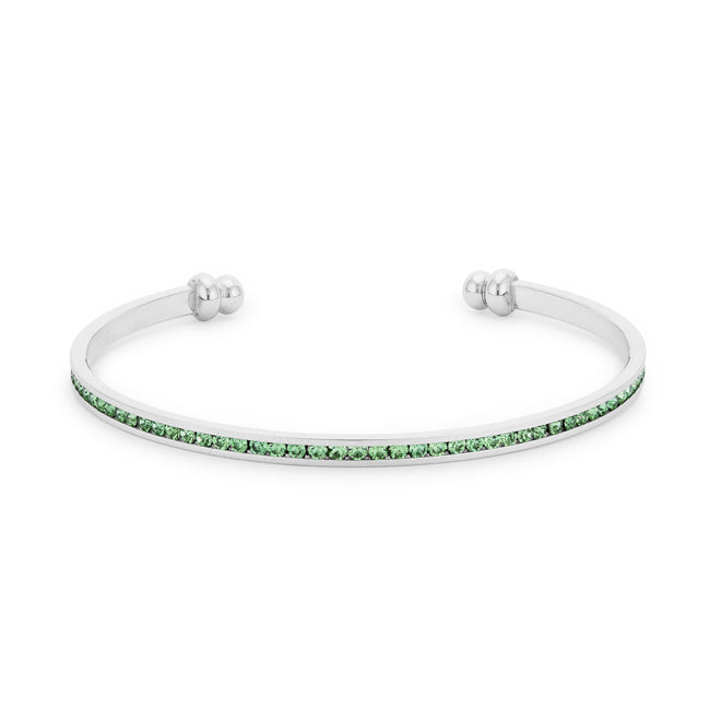 Peridot Green Channel-Set Cubic Zirconia Cuff