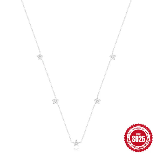 Sterling Silver Flower Collarbone Necklace