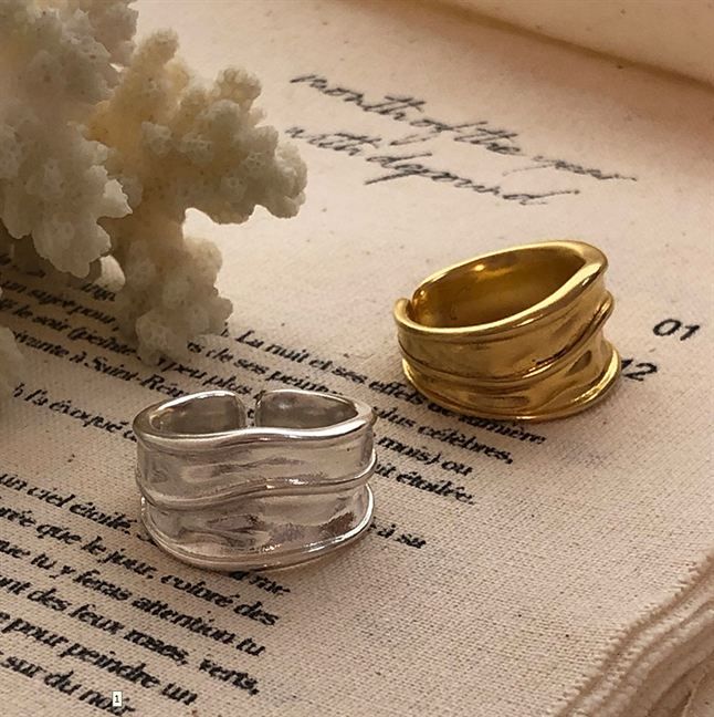 Wide Irregular 925 Sterling Silver Adjustable Ring