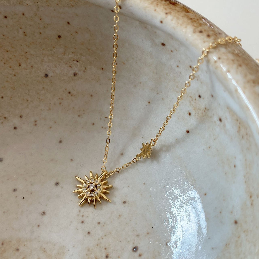 Promise Sunshine Crystal 925 Sterling Silver Necklace