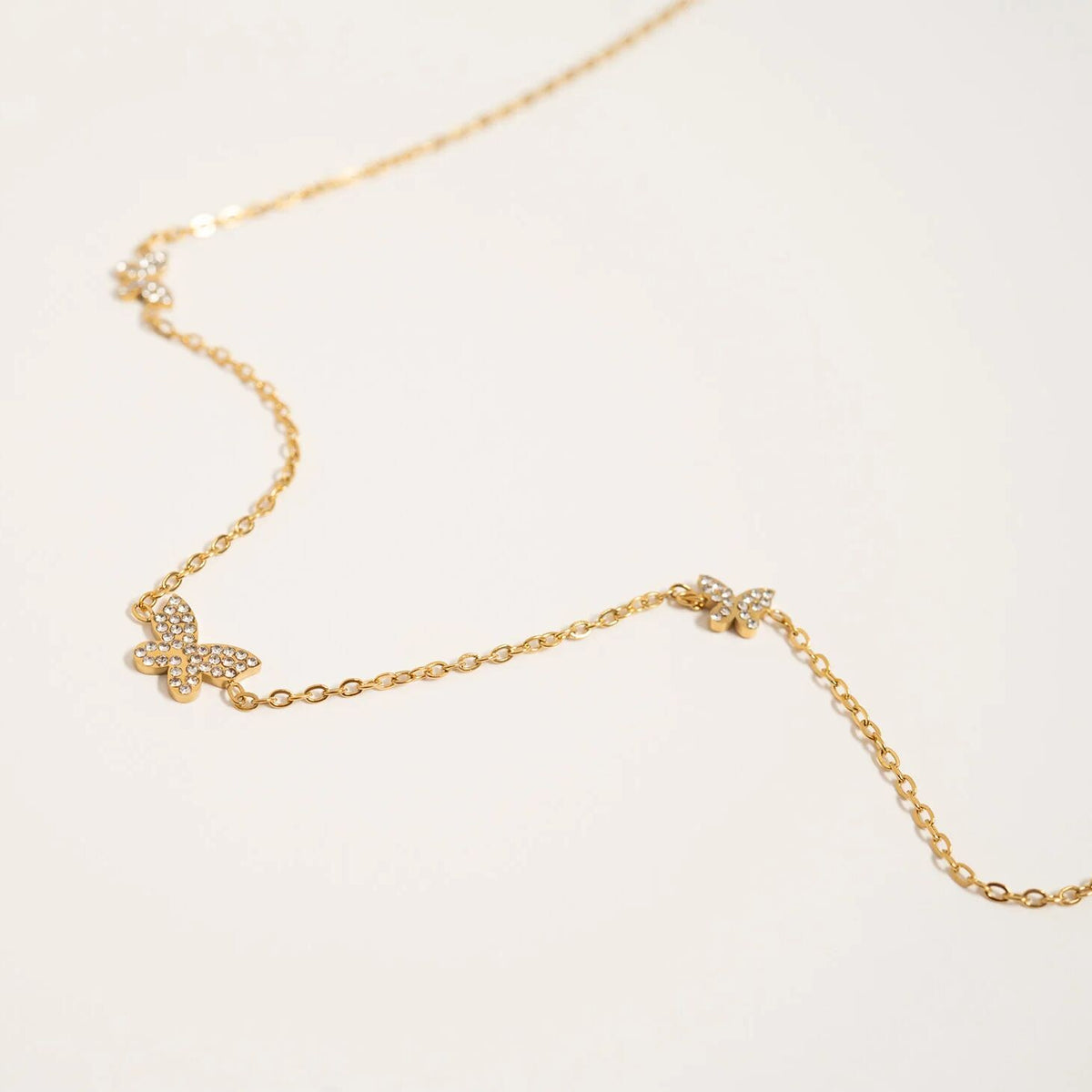18K Gold Butterfly Necklace