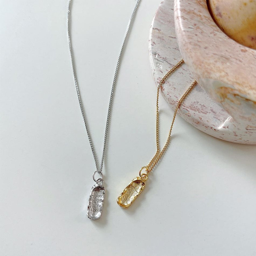 Irregular Peanut Shell 925 Sterling Silver Necklace