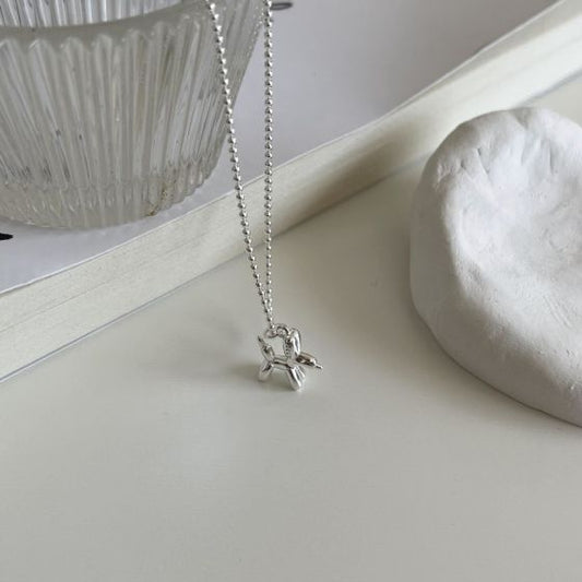 Balloon Dog Sterling Silver Necklace