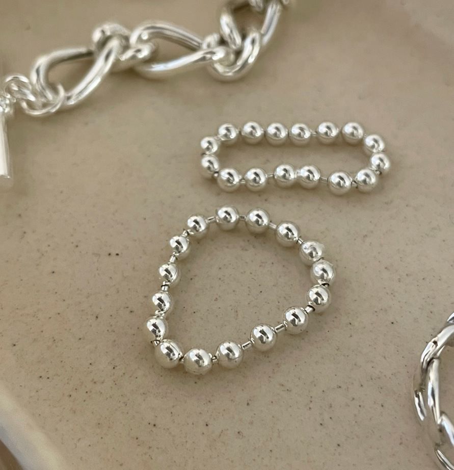 Fashion Beads Sterling Silver Ring