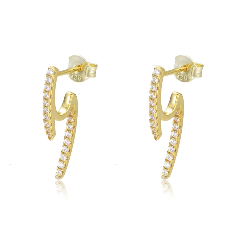Sterling Silver Pave Front and Back Earrings
