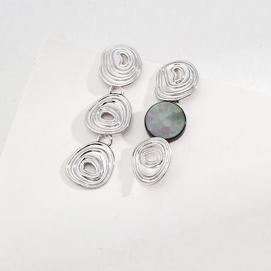 Black Shell Mismatched Boho Earrings