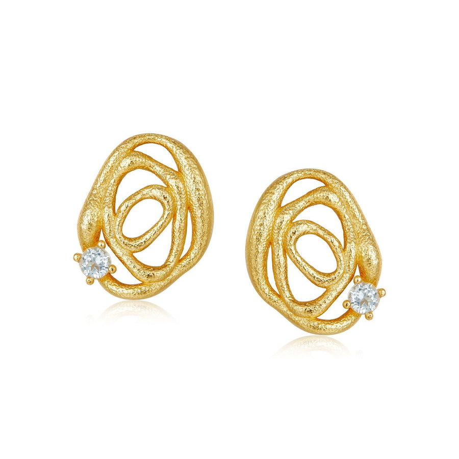 Sterling Silver Rose Topaz Earrings