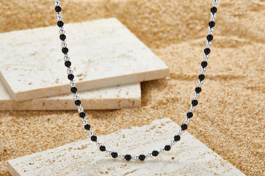 Natural Onyx Bead Choker Necklace
