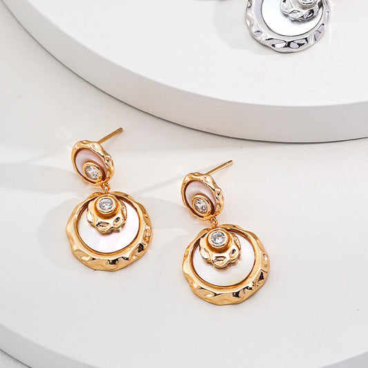 Mother of Pearl French Earrings in Sterling Silver