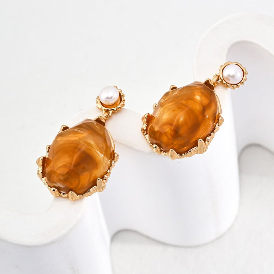 Sterling Silver Retinite Pearl Earrings