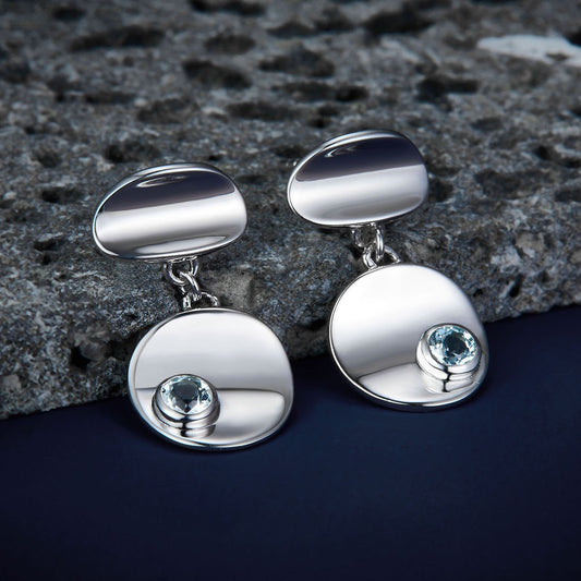 Sterling Silver Topaz Drop Earrings