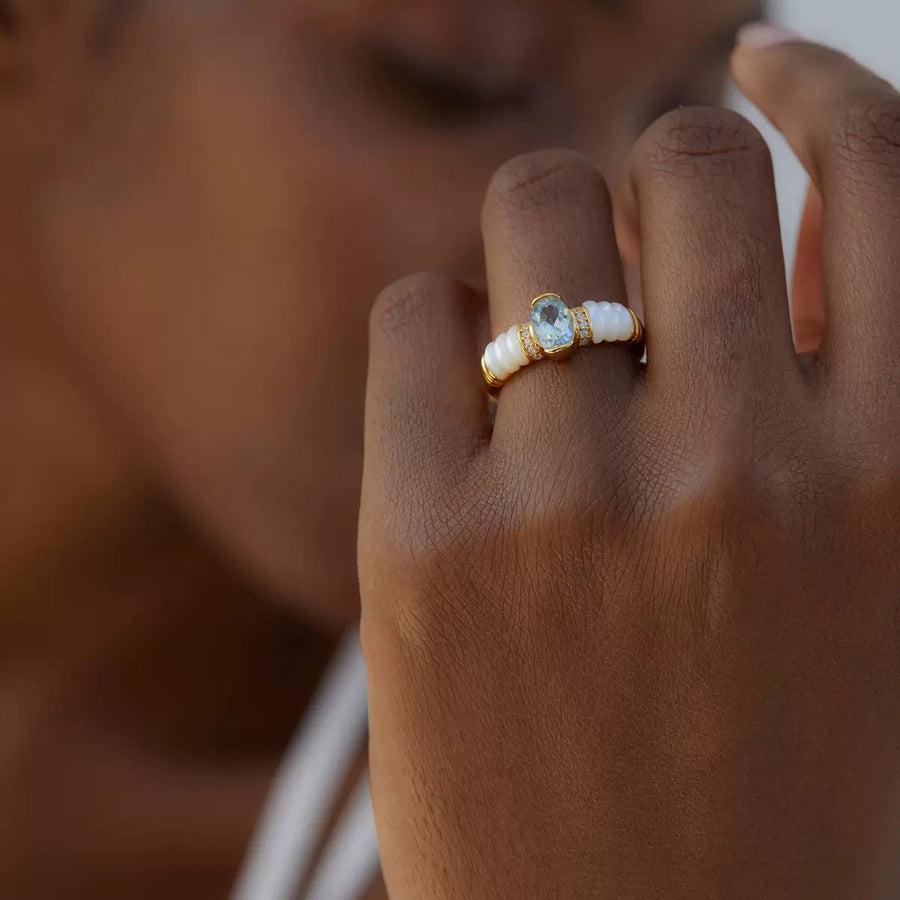 Natural Blue Topaz Grace Ring