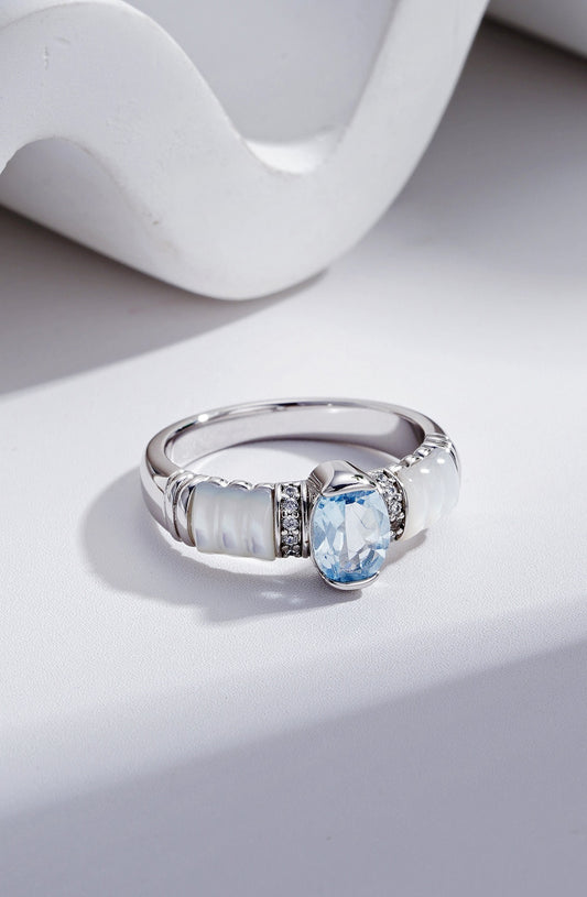 Natural Blue Topaz Grace Ring