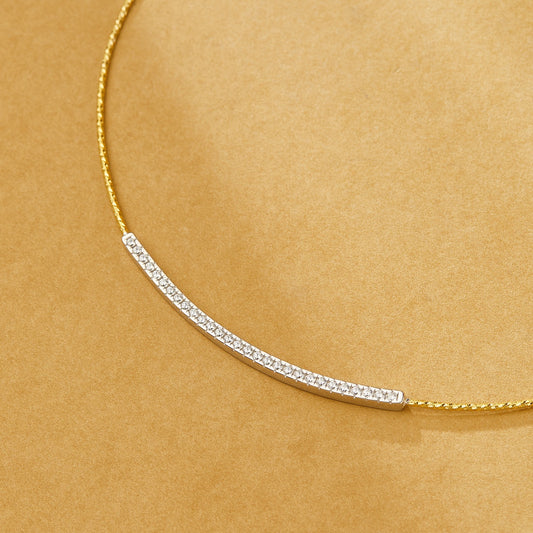 Sterling Silver Radiant Smile Bar Necklace