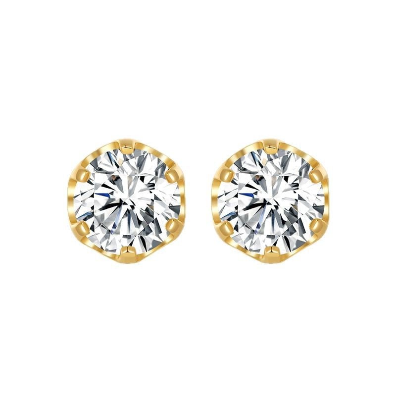 Moissanite Crown Stud Earrings in Sterling Silver