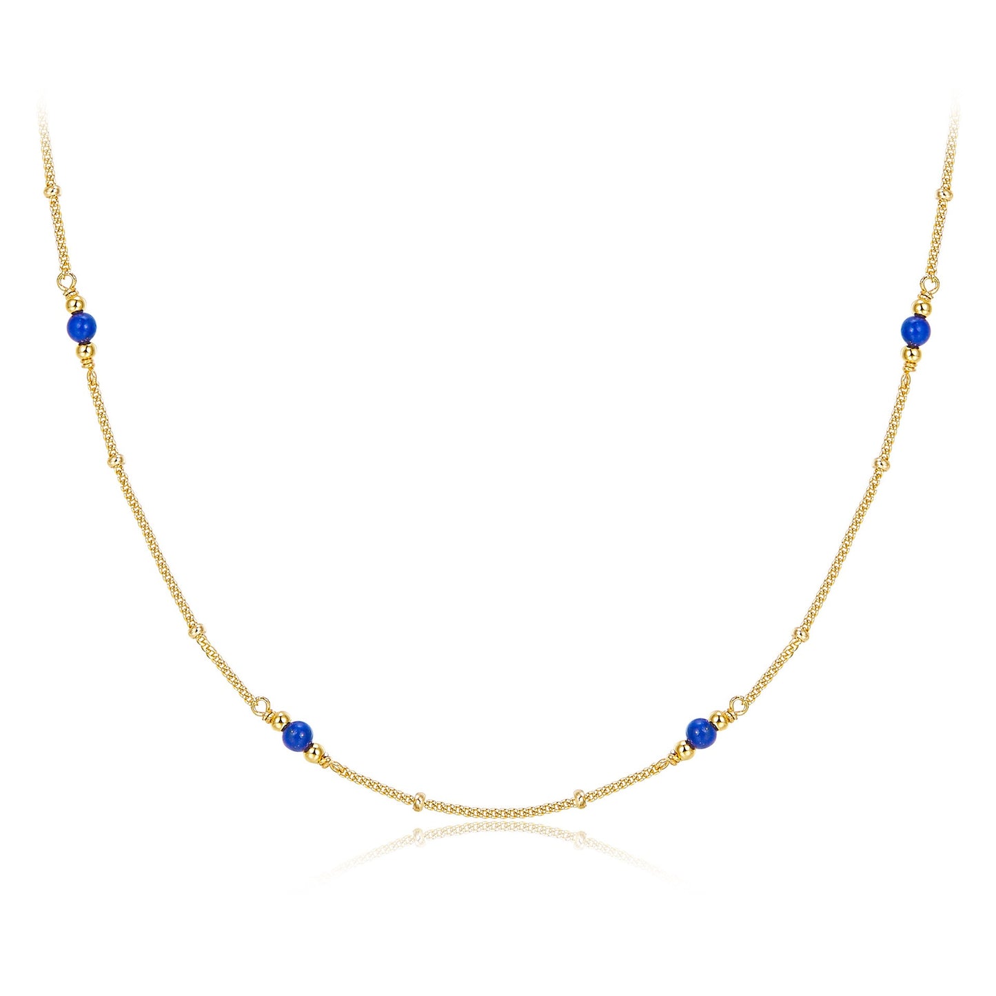 Sterling Silver Lapis Lazuli Minimalist Choker Necklace