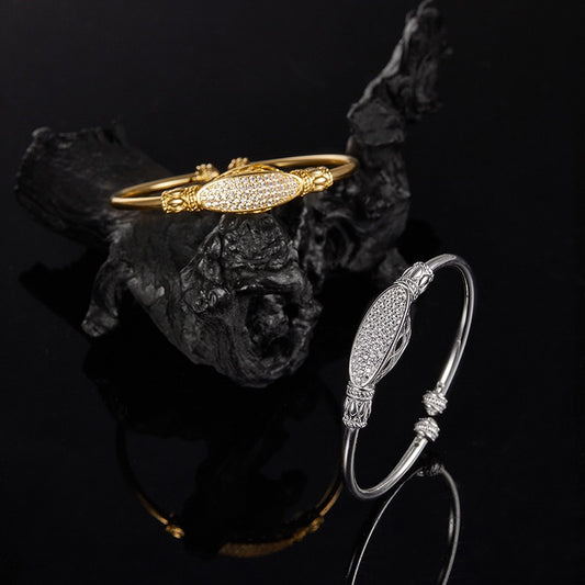 Sterling Silver Moissanite Cuff Bangle