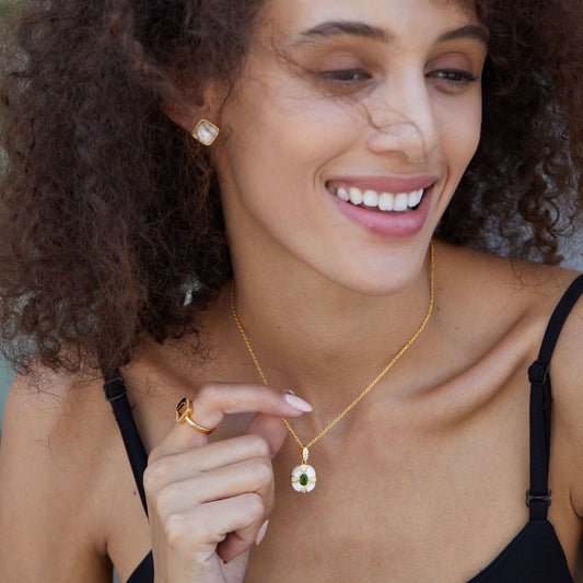 Mother of Pearl Cross Pendant Necklace