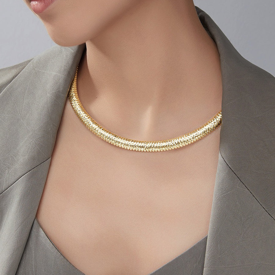 Sterling Silver Radiant Sparkle Choker Necklace