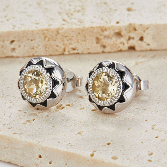 Natural Citrine Aura Spark Earrings