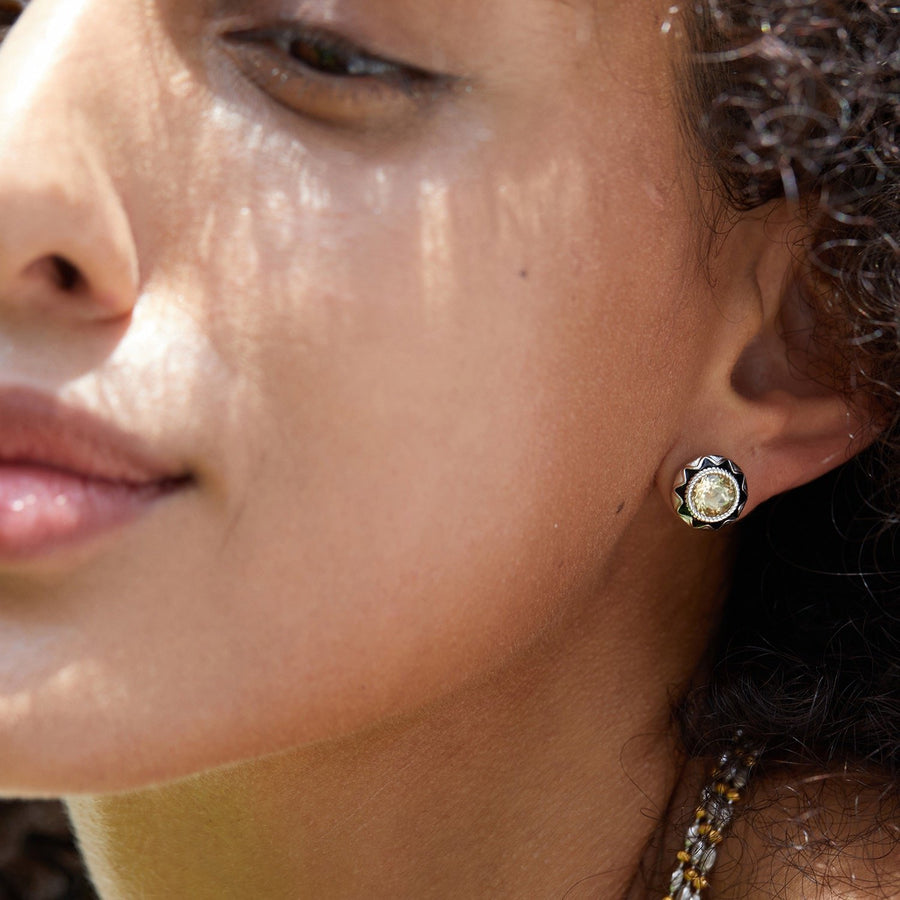 Natural Citrine Aura Spark Earrings