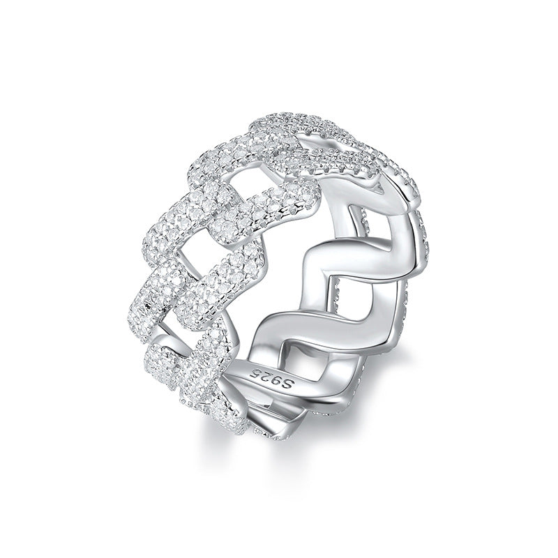 Sterling Silver Micro Pave Cubic Zirconia Ring