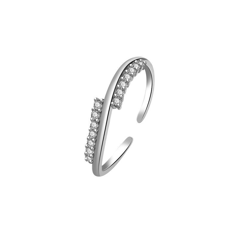S Wave Crystal Adjustable Ring