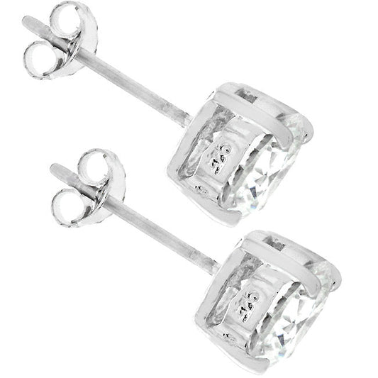 Penelope 7mm Round Cubic Zirconia Stud Earrings