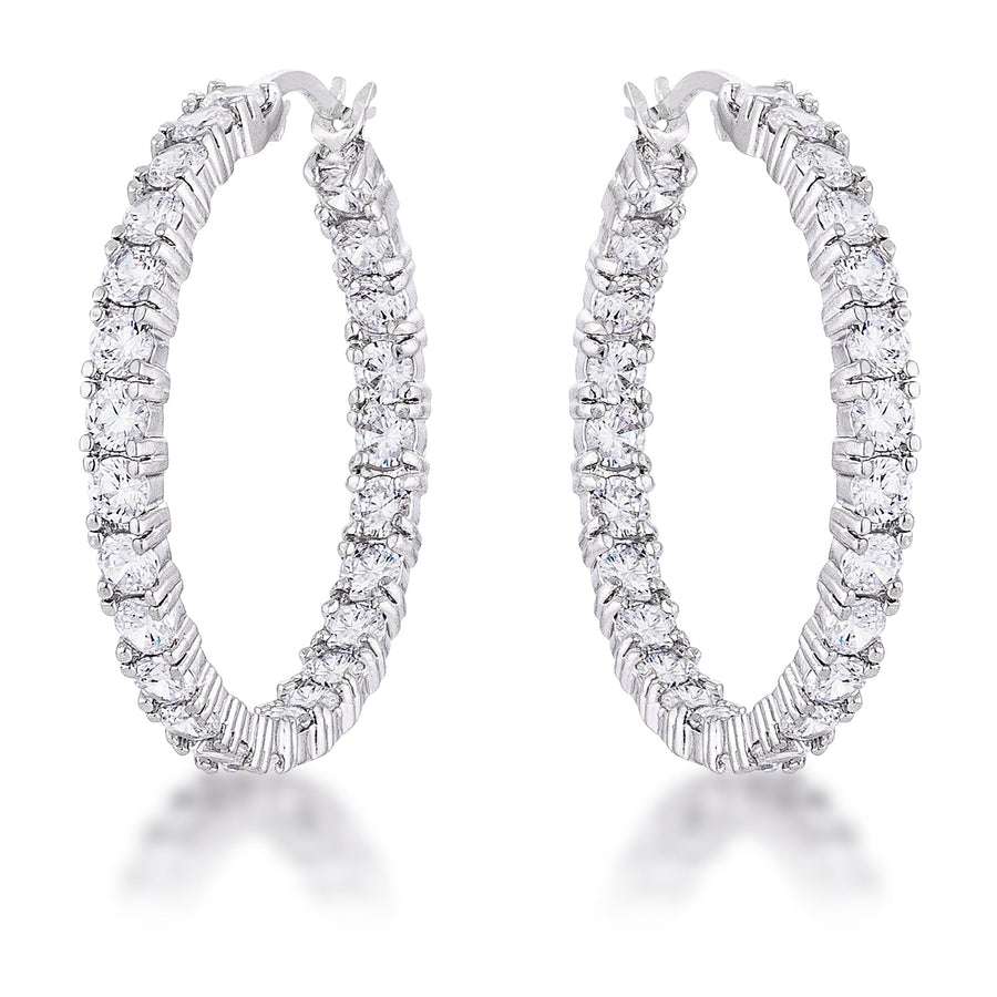 Eternity Hoop Earrings with Cubic Zirconia