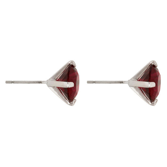 Ruby Cubic Zirconia Stud Earrings