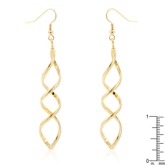 Twisted Gold Drop Earrings