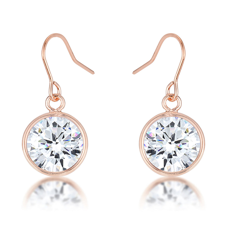 5.5 ct Rose Gold Crystal Drop Earrings