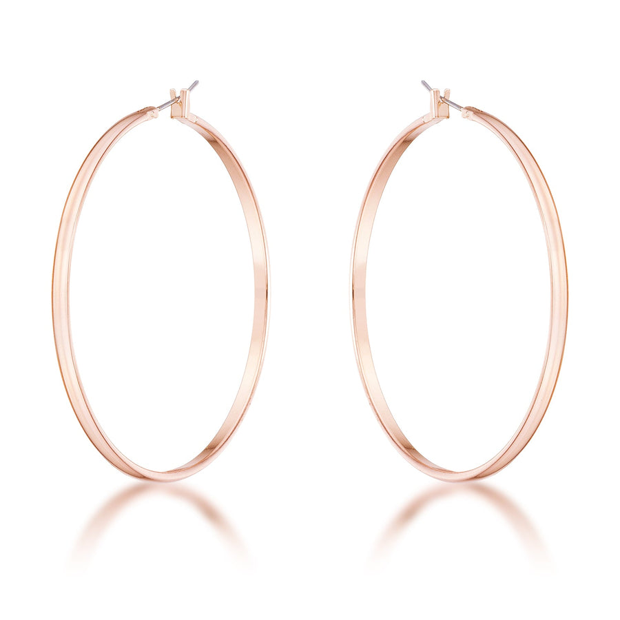 55mm Rose Gold Plated Classic Hoops