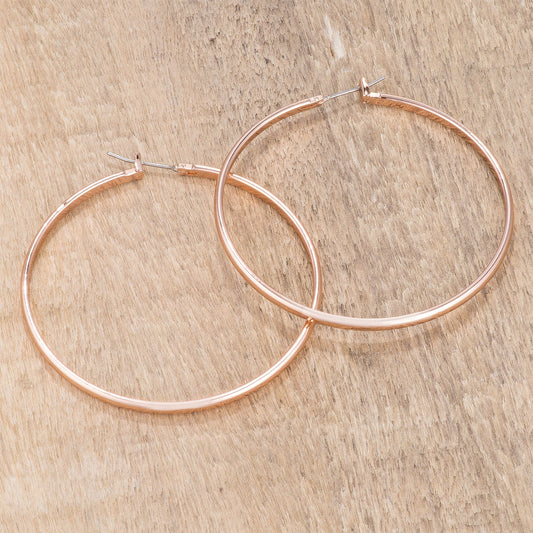 55mm Rose Gold Plated Classic Hoops