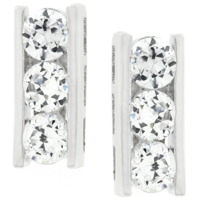 Slate Cubic Zirconia Stud Earrings