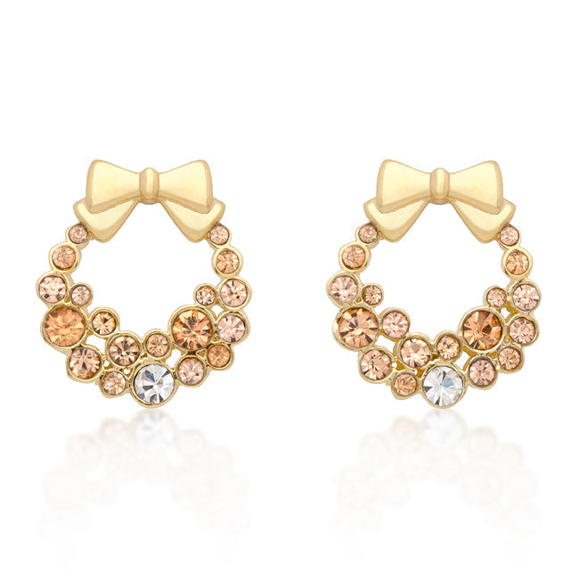 Champagne Wreath Crystal Earrings