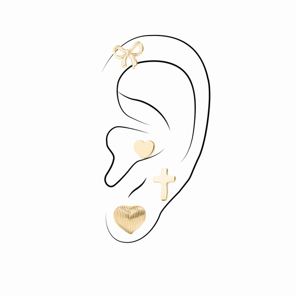 18K Gold PVD Stainless Steel Cross Stud Earrings