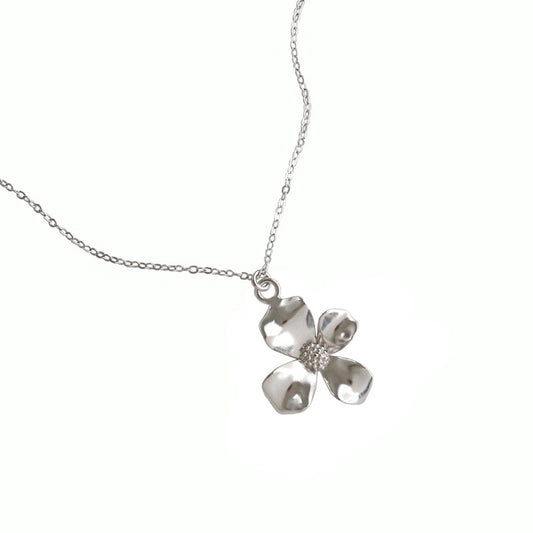 Sterling Silver Flower Pendant Necklace
