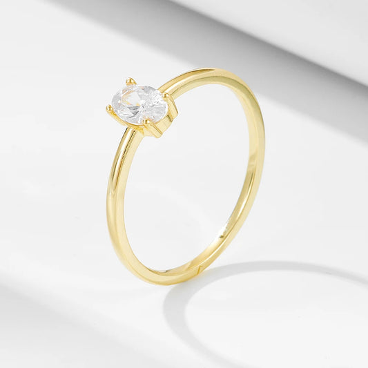 Sterling Silver Oval Cut Cubic Zirconia Ring