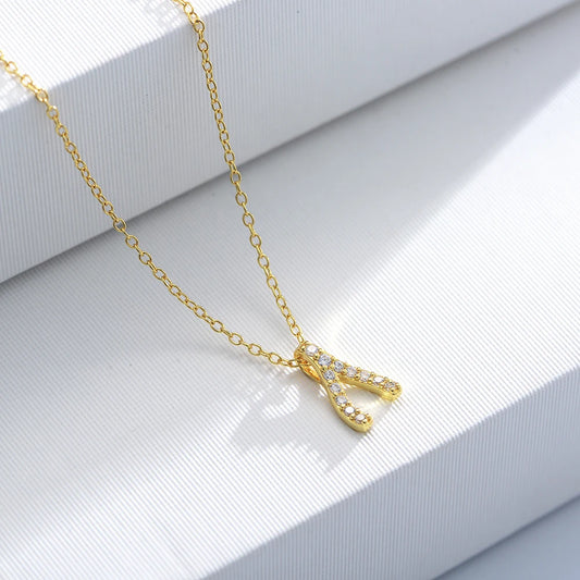 Gold Plated Sterling Silver Wishbone Necklace